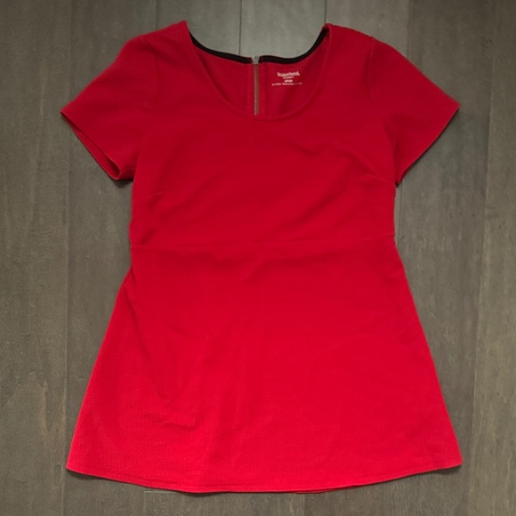 Motherhood Maternity Vibrant Red Short Sleeve Blouse - Picture 1 of 5